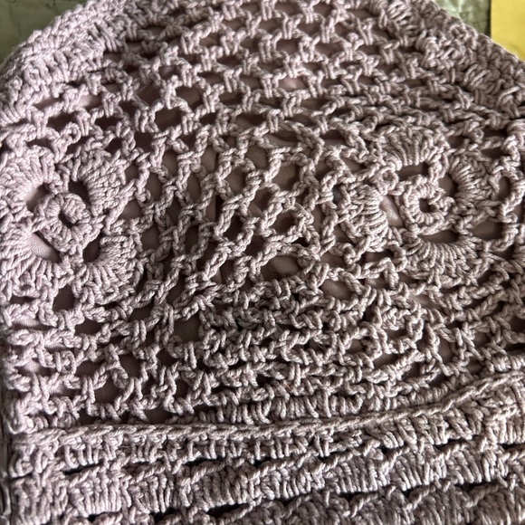 BOG Collective Boho Mauve Crochet Crop Top Bralette NWT Size Medium - Picture 3 of 7